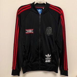 adidas star wars darth vader track top jacket Black color men large size